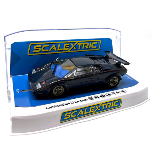 Lamborghini Countach - Blue + Gold 1/32 Slot Car Scalextric C4411