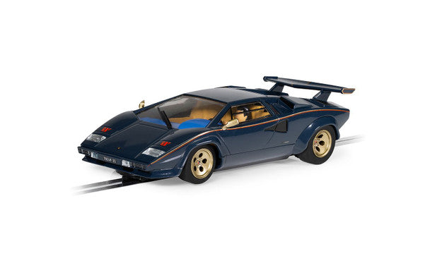 Lamborghini Countach - Blue + Gold 1/32 Slot Car Scalextric C4411