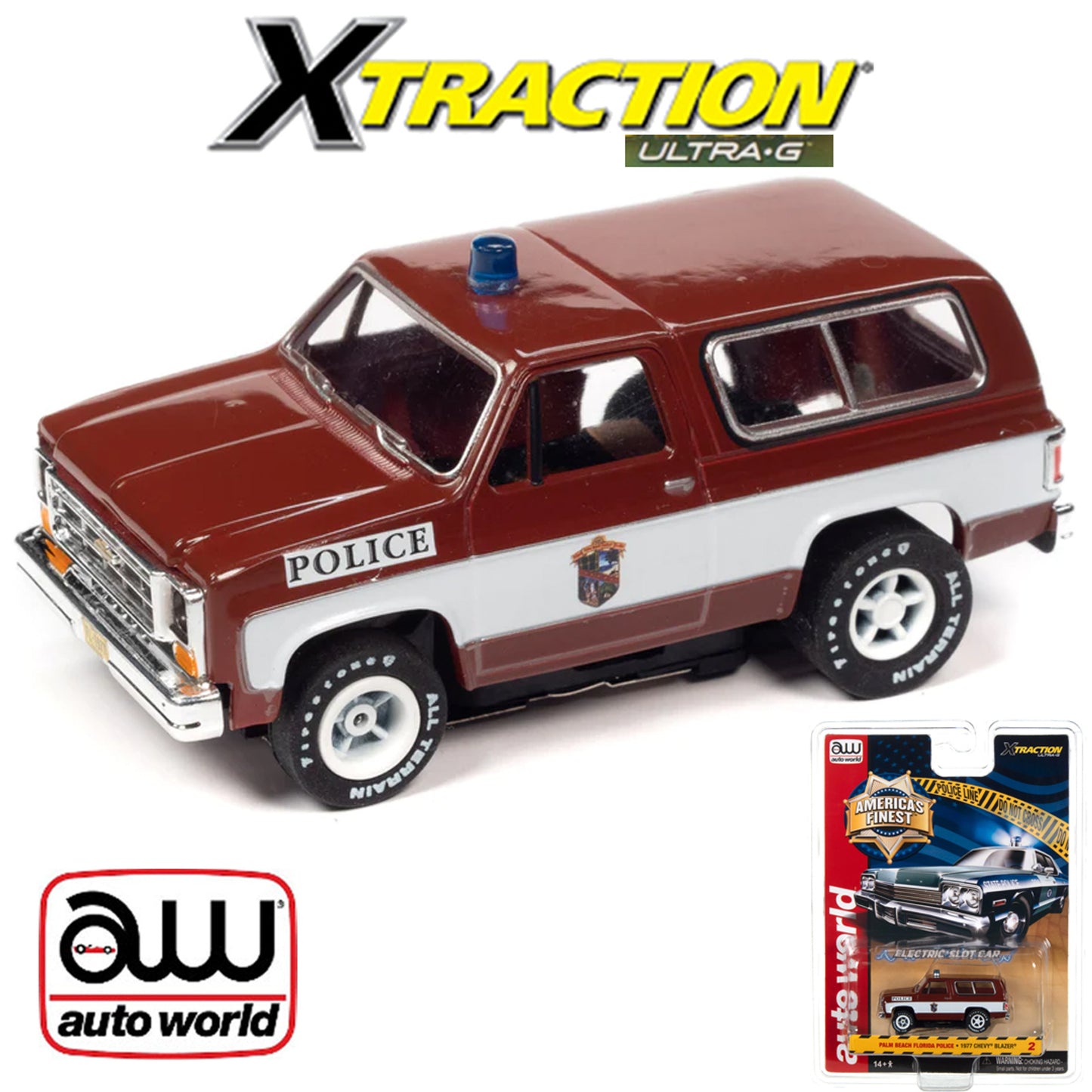 Auto World Xtraction 1977 Chevy Blazer Palm Beach Florida Police HO Slot Car SC397