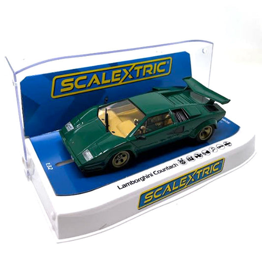 Lamborghini Countach - Green 1/32 Slot Car Scalextric C4500T