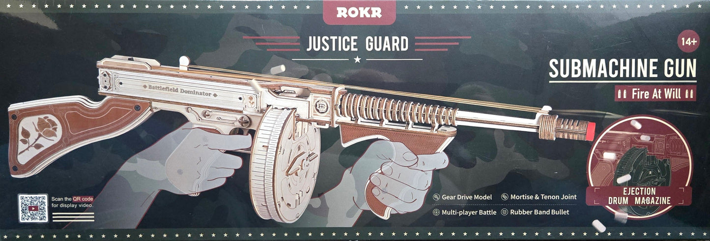 ROKR Thompson Submachine Gun Toy 3D Wooden Puzzle ROELQB01