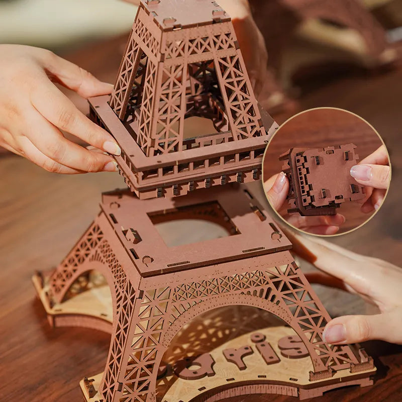 Rolife Night of the Eiffel Tower 3D Wooden Puzzle