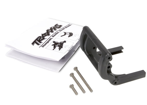 TRA3677 Traxxas Wheelie bar mount (1)/ hardware (black)