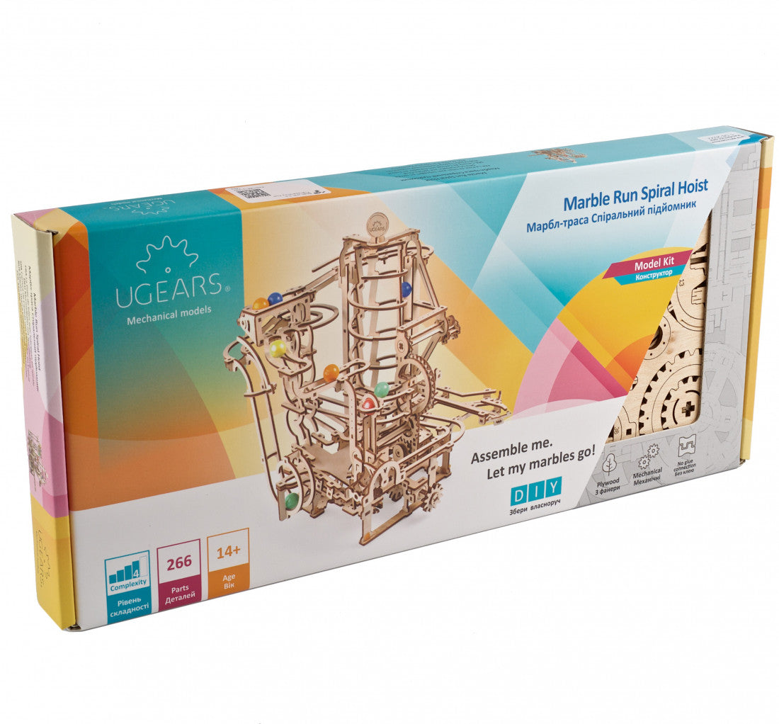 UGears Marble Run Spiral Hoist -  266 Pieces (Advanced) 70177