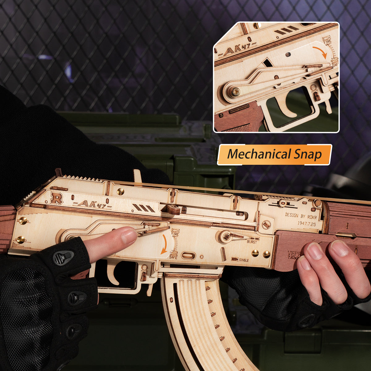 ROKR AK-47 Assault Rifle Gun Toy 3D Wooden Puzzle