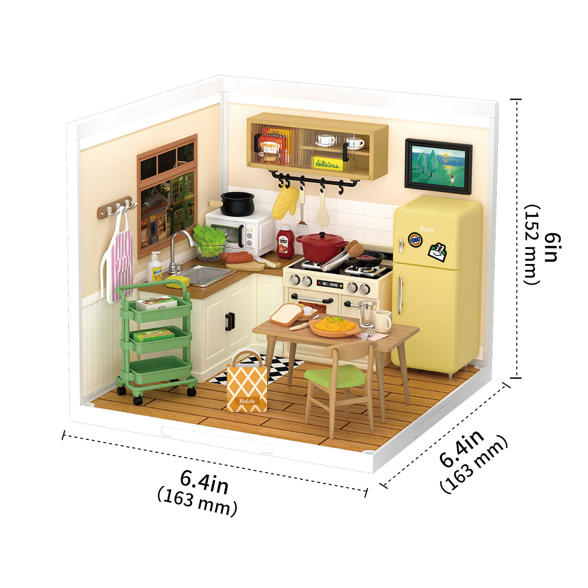 Rolife Happy Meals Kitchen DIY Plastic Miniature House ROEDW008