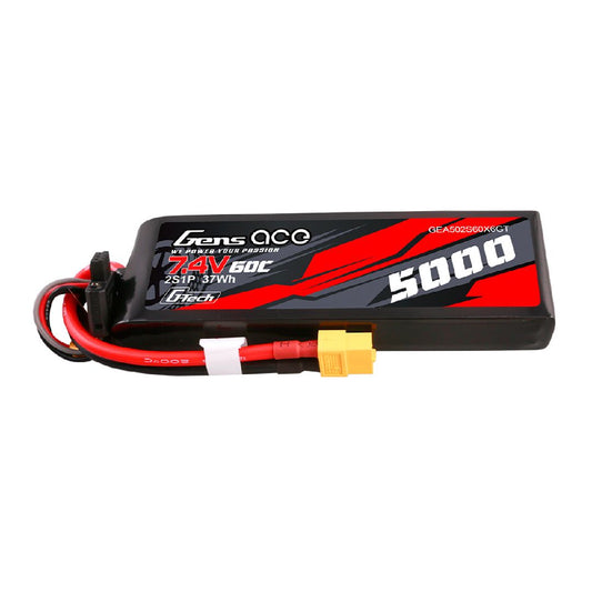 G-Tech 5000mAh 7.4V 60C 2S1P Short-Size LiPo Battery Pack With XT60 Plug