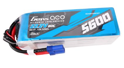 G-Tech 5600mAh 6S1P 22.2V 80C Lipo Battery Pack with EC5 Plug Soft Pack