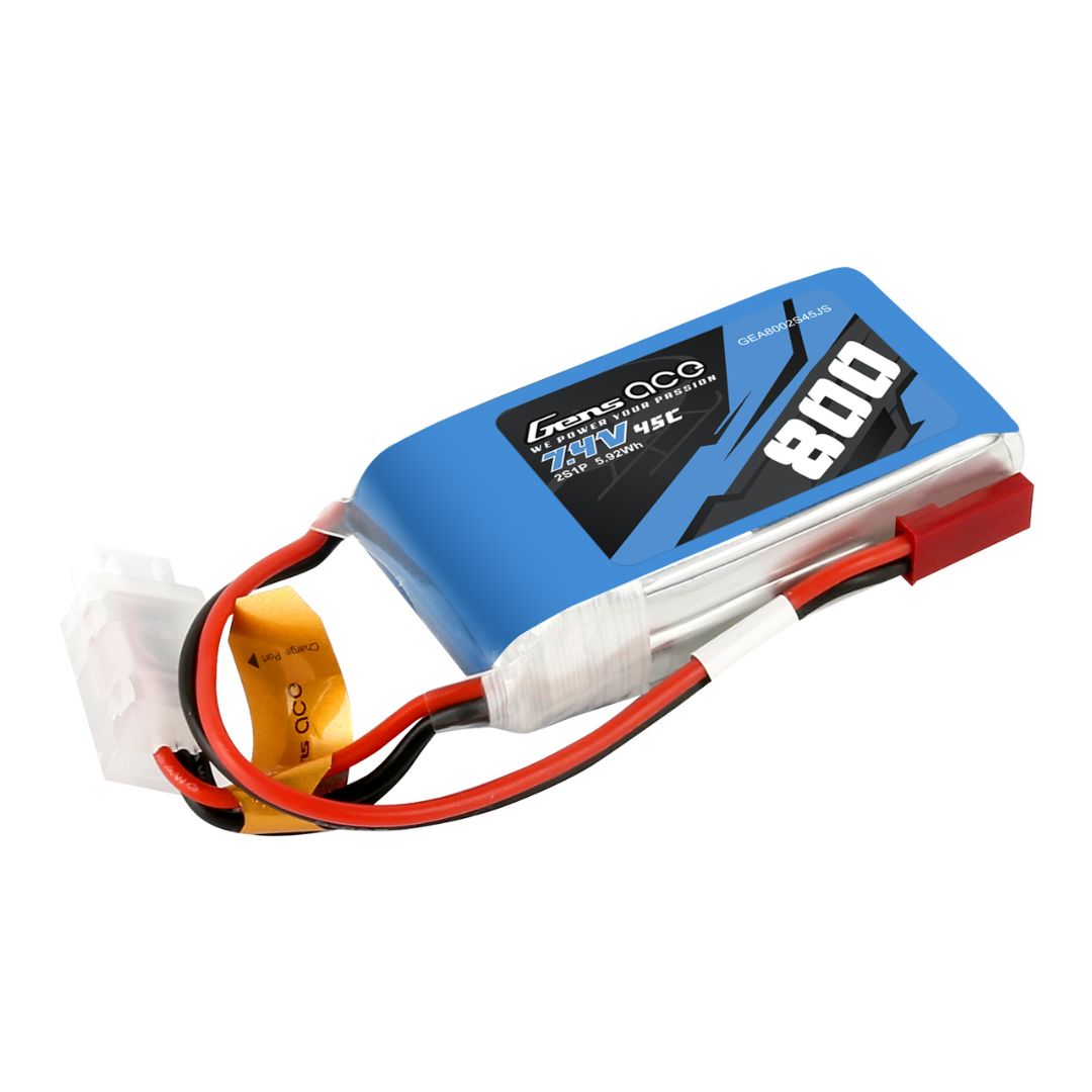 800mAh 2S1P 7.4V 45C LiPo JST-SYP Plug Soft Case