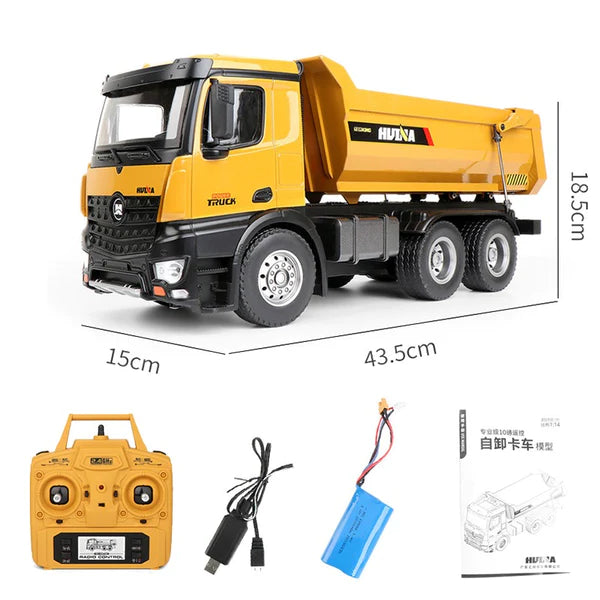 HUINA 1582 1:14 ALL METAL HEAVY DUTY DUMP TRUCK TOY (2023 MODEL)