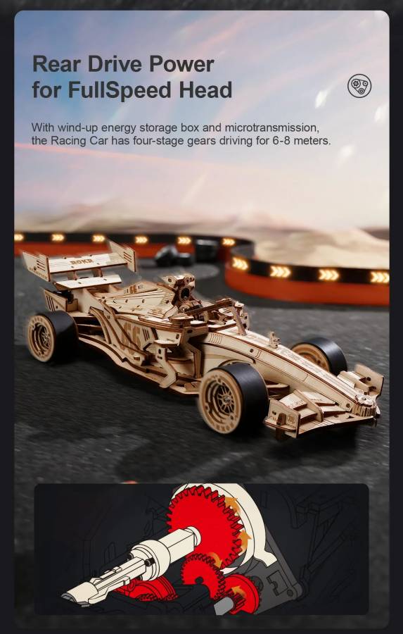 ROKR F1 Racing Car 3D Wooden Puzzle