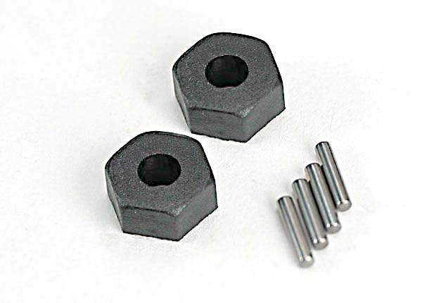 TRA1654 Traxxas Wheel hubs, hex (2)/ stub axle pins (2)