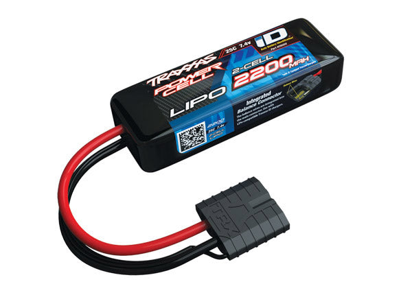 TRA2820X Traxxas 2200mAh 2S 7.4V 25C LiPo iD Connector Soft Case 88x21x30mm