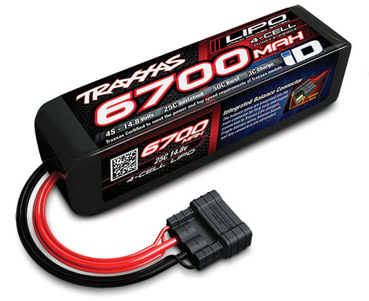 TRA2890X Traxxas 6700mAh 4S 14.8V 25C LiPo iD Plug Soft Case 178x50.5x45mm