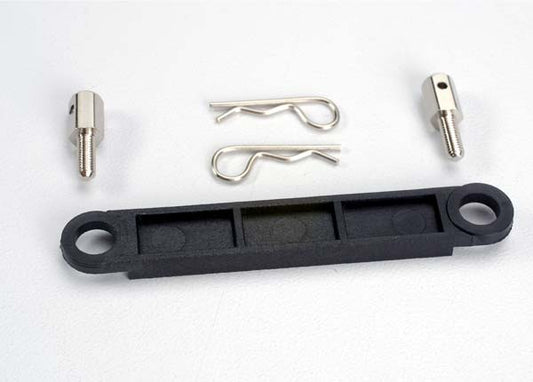 TRA3727 Traxxas Battery Hold Down Plate (Black)(2 Body Clips)