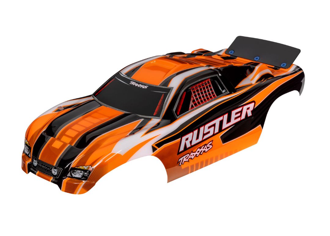 TRA3750T Traxxas Body, Rustler (Also Fits Rustler VXL), Orange (Painted, Decals Applied)