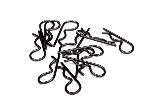 TRA3934A Traxxas Body clips, heavy duty (black) (12)