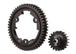 TRA6450 Traxxas Spur gear, 50-tooth (machined, hardened steel) (wide-face)/ gear, 20-T pinion (1.0 metric pitch) (fits 5mm shaft)/ set screw