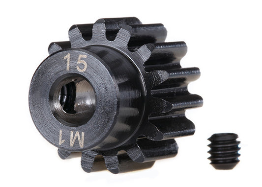 TRA6487R Traxxas Mod 1 Machined Pinion Gear 5mm Shaft (15) (compatible with steel spur gears)