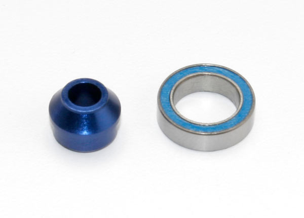 TRA6893X Traxxas Bearing adapter, 6160-T6 aluminum (blue-anodized)