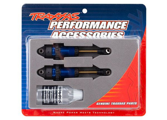 TRA7461 Traxxas Shocks, GTR long blue-anodized, PTFE-coated bodies with TiN shafts (fully assembled, without springs) (2)