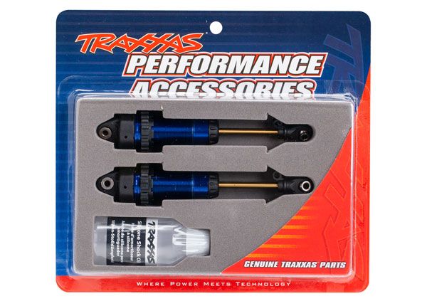 TRA7462 Traxxas Shocks, GTR xx-long blue-anodized, PTFE-coated bodies with TiN shafts (fully assembled, without springs) (2)