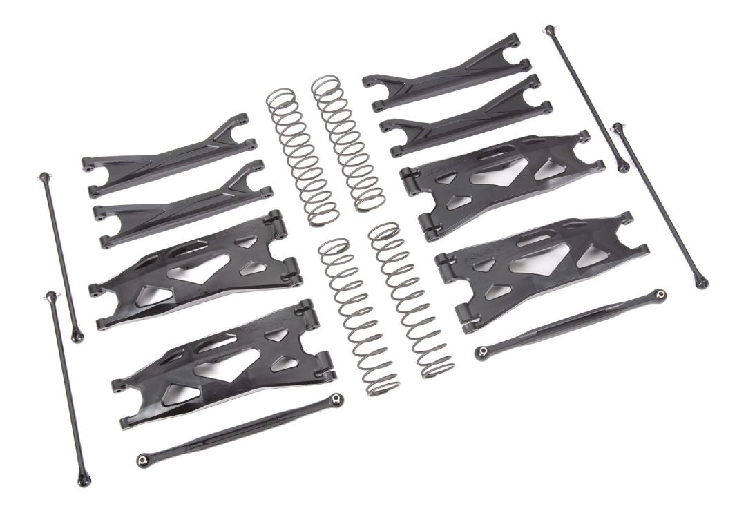 TRA7895 Traxxas Suspension kit, X-Maxx WideMaxx, Black (includes front &amp; rear suspension arms, front toe links, driveshafts, shock springs)