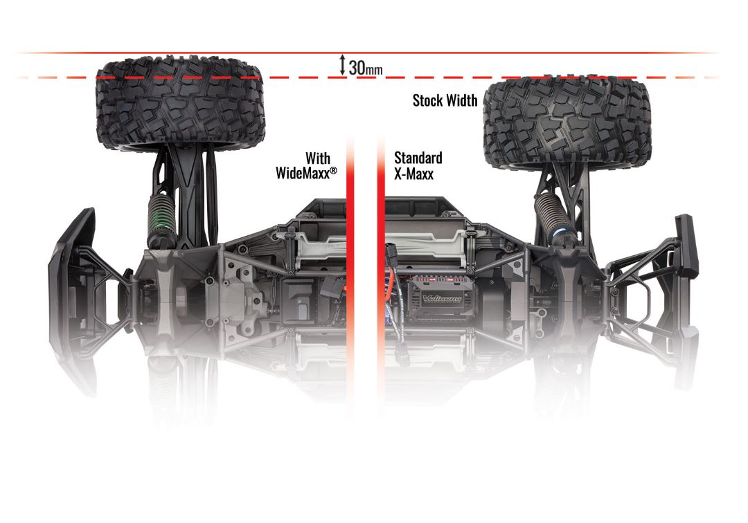 TRA7895 Traxxas Suspension kit, X-Maxx WideMaxx, Black (includes front &amp; rear suspension arms, front toe links, driveshafts, shock springs)