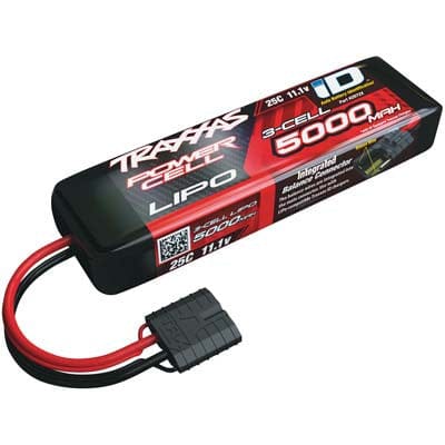 TRA2872X Traxxas 5000mAh 3S 11.1V 25C LiPo iD Connector Soft Case 155x25x45mm.